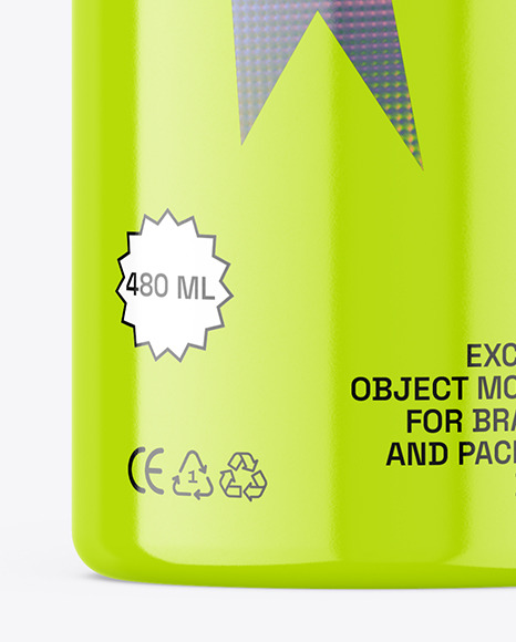 Glossy Plastic Bottle Mockup