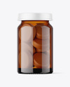 Amber Glass Pills Jar Mockup