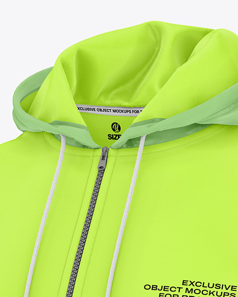 Men's Full-Zip Hoodie Mockup - Half Side View