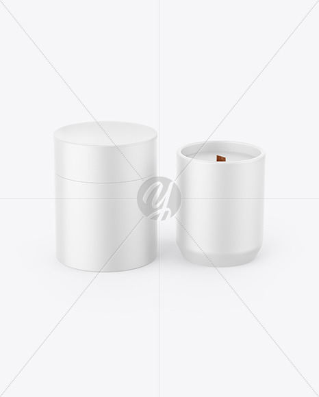 Matte Tube W/ Matte Candle Mockup