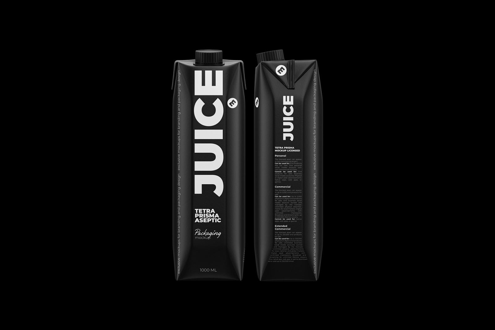 Juice Mockup. Tetra Prisma Aseptic 1000ml