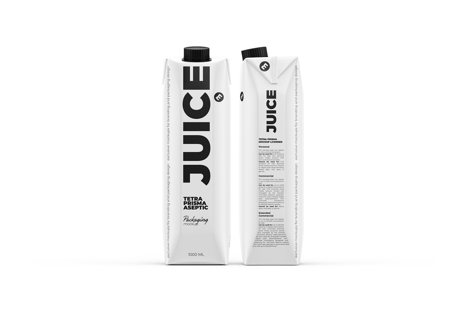 Juice Mockup. Tetra Prisma Aseptic 1000ml