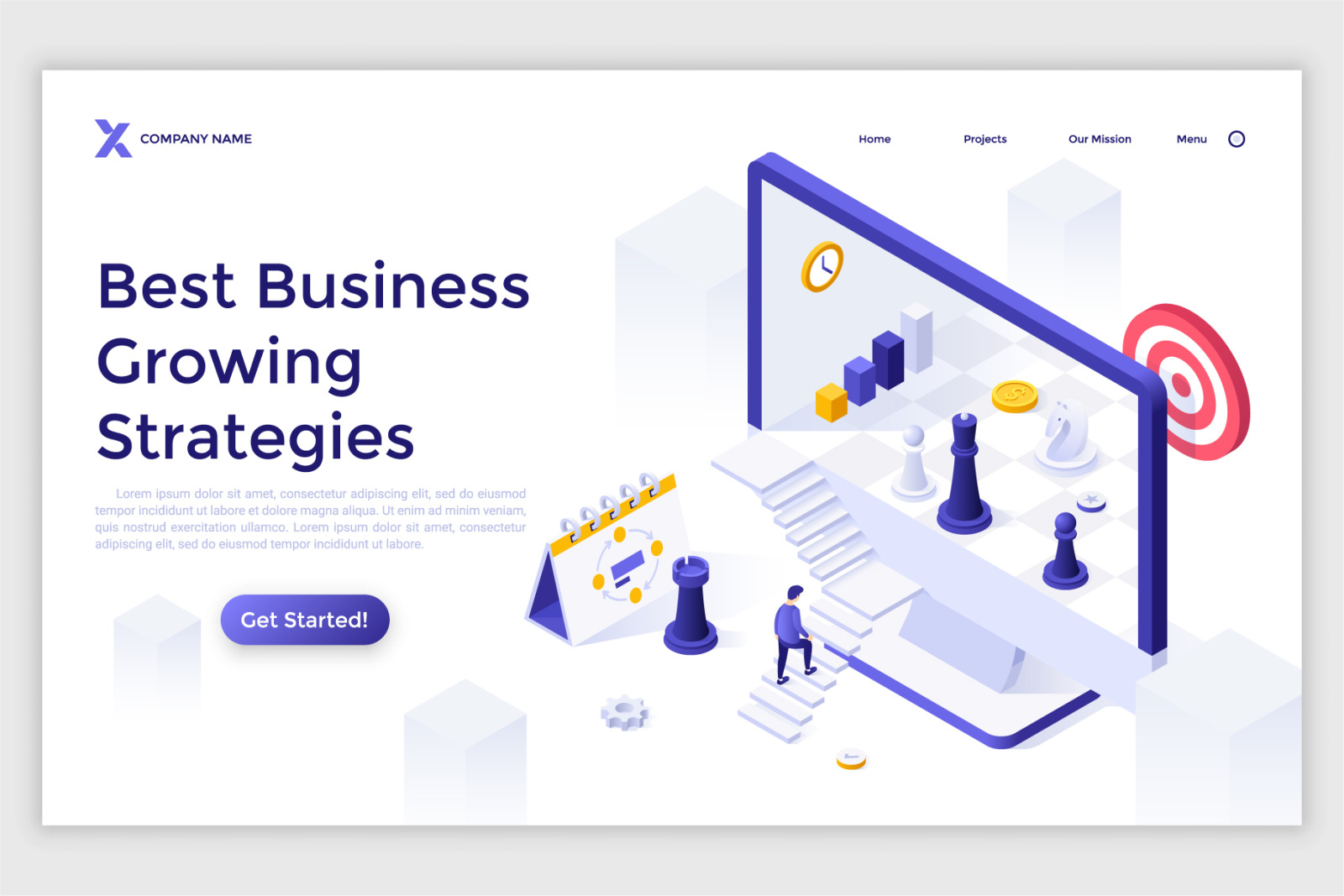 12 Isometric Templates. Business Strategies