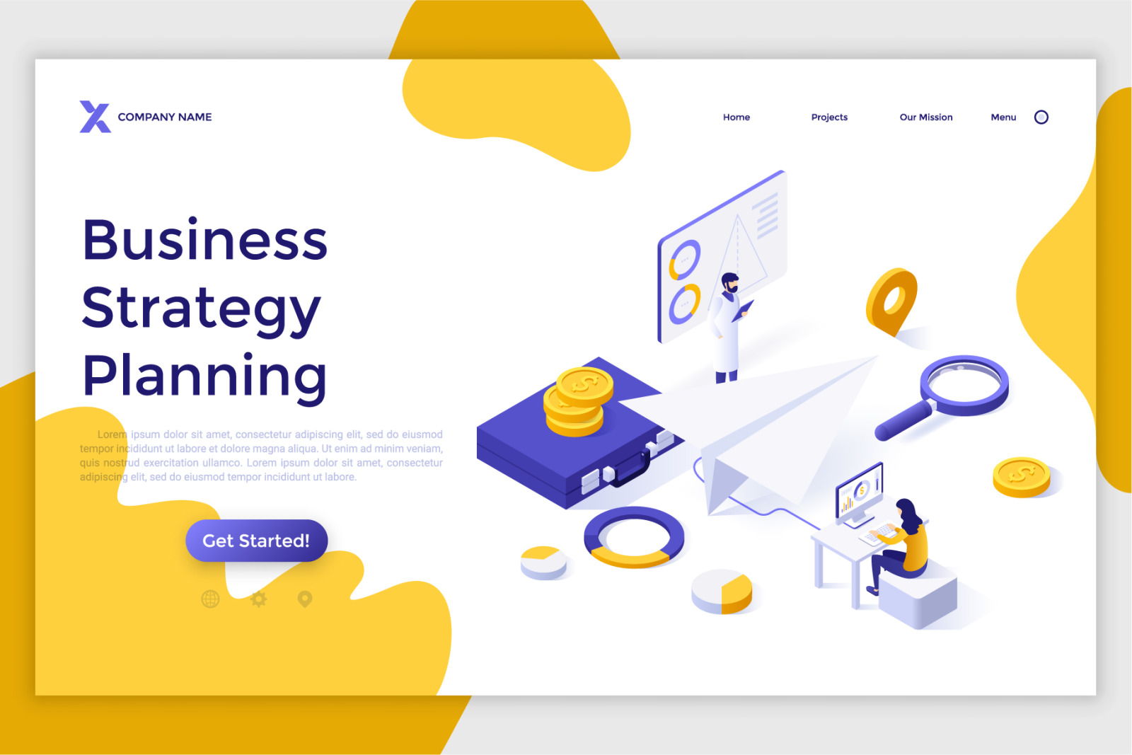 12 Isometric Templates. Business Strategies