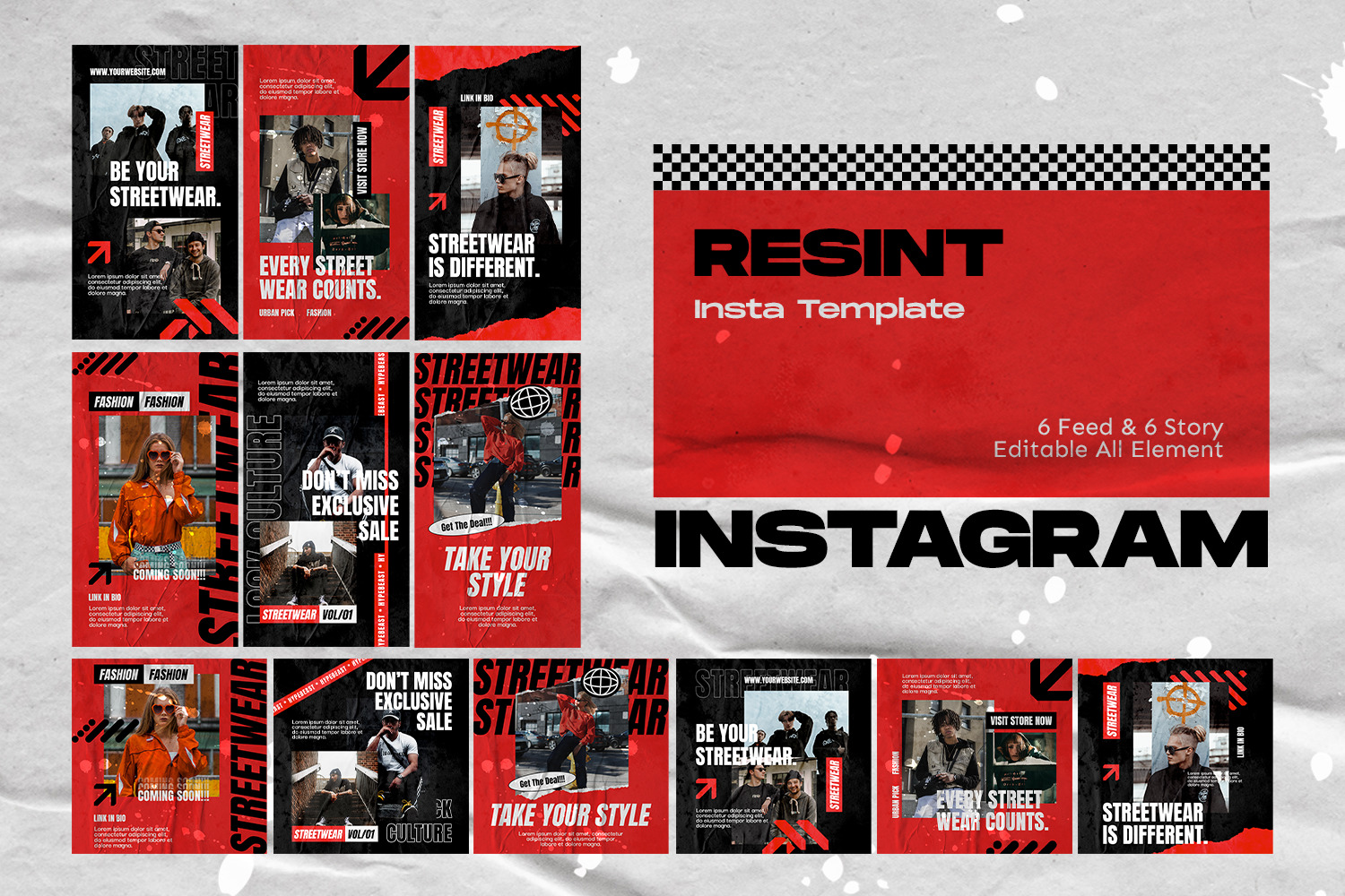 Resint Hypebeast Instagram Template