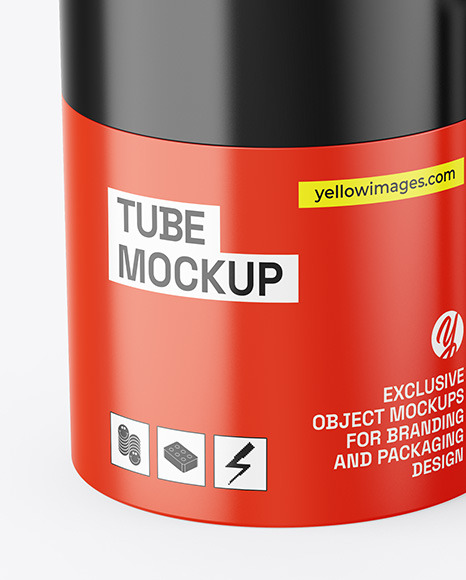 Glossy Tube W/ Glossy Candle Mockup