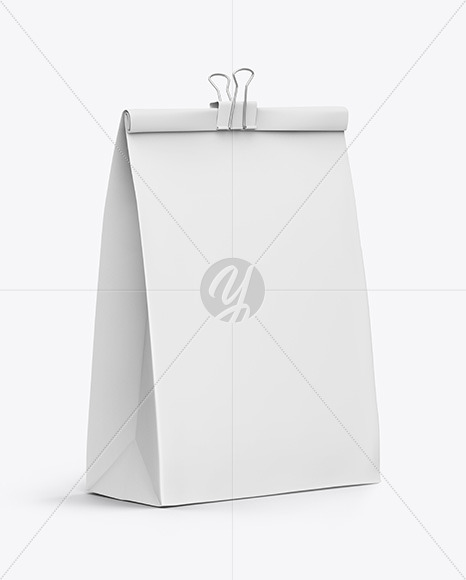 Kraft Paper Bag with Binder Clip Mockup