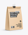 Kraft Paper Bag with Binder Clip Mockup