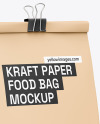 Kraft Paper Bag with Binder Clip Mockup