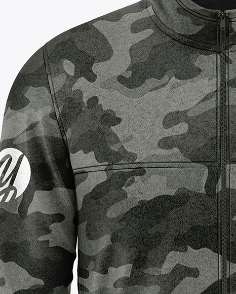 Hooded Fleece Jacket Mockup