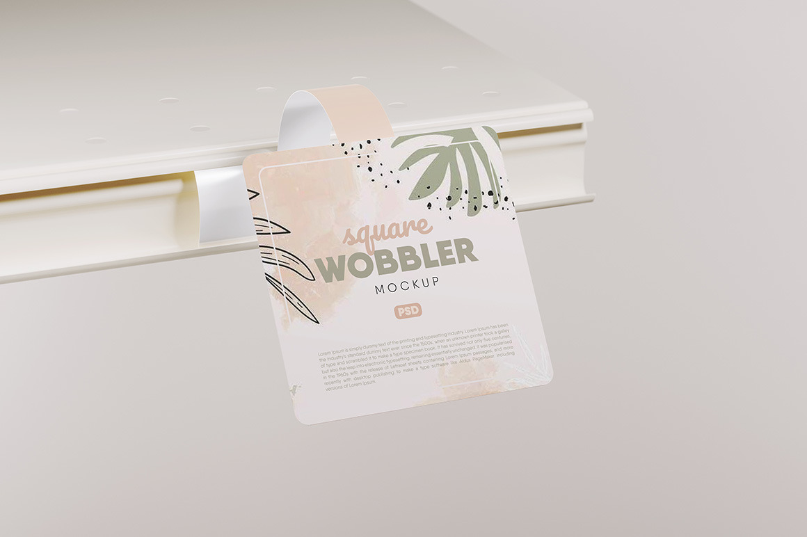 Advertising Shelf Wobbler Different Shapes Set Mockup