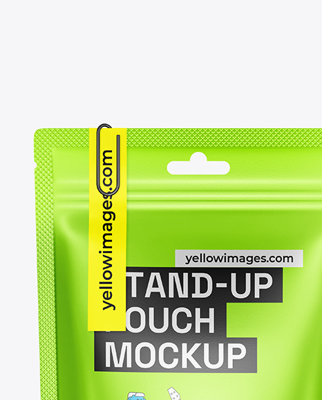 Matte Metallic Stand up Pouch Mockup