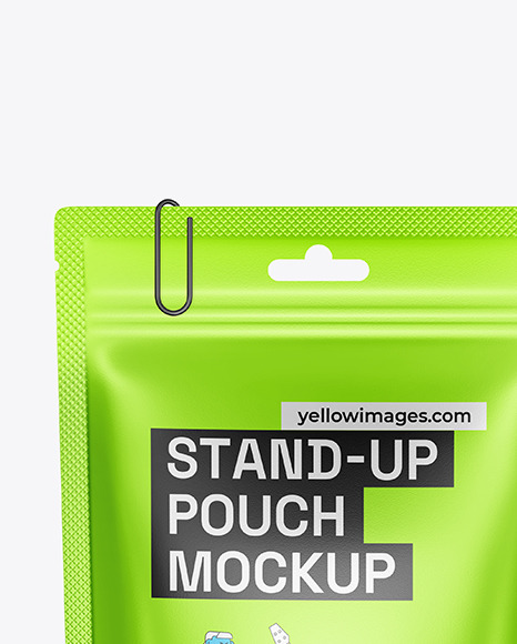 Matte Metallic Stand up Pouch Mockup