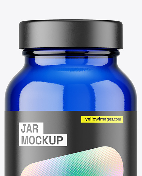 Blue Glass Jar Mockup