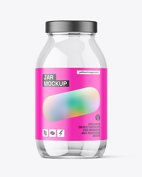 Clear Glass Jar Mockup - Clear+glass