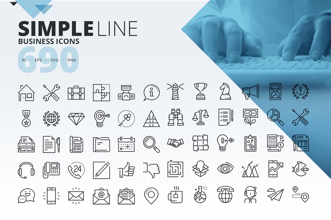 690 Simple Line Icons