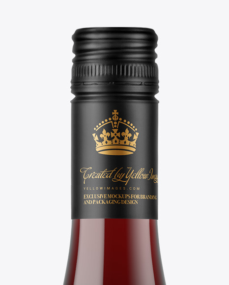 Clear Glass Red Wine Bottle Mockup