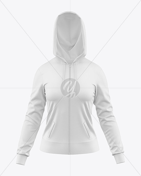 Women’s Full-Zip Hoodie Mockup – Front View