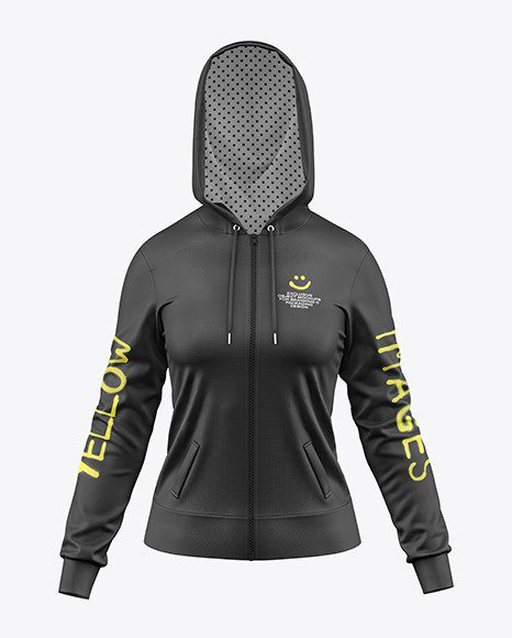 Women’s Full-Zip Hoodie Mockup – Front View