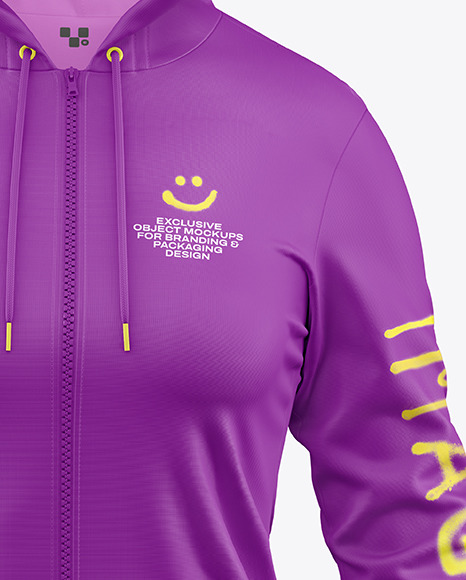 Women’s Full-Zip Hoodie Mockup – Front View