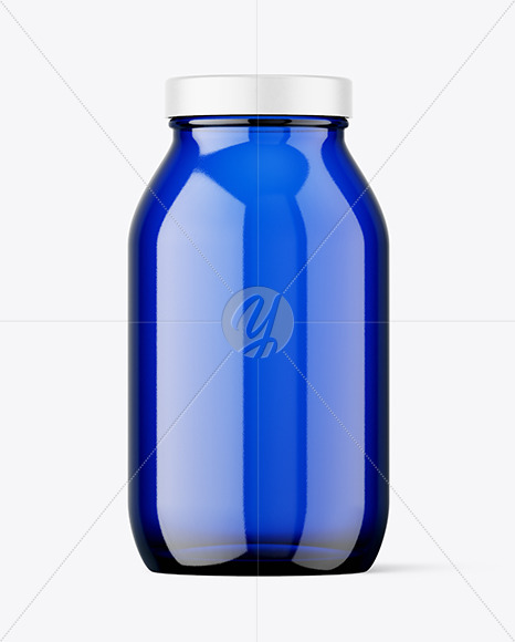 Blue Glass Jar Mockup