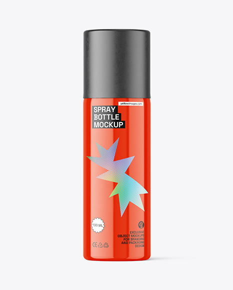 Glossy Spray Bottle Mockup