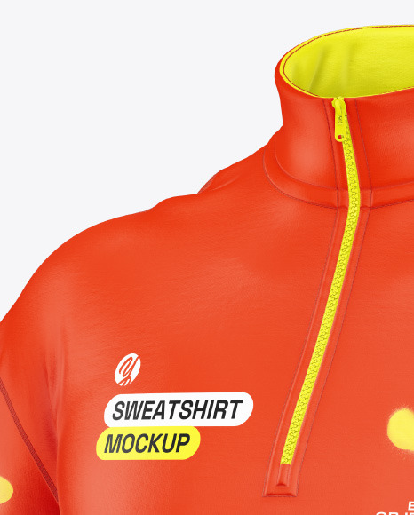 Men's Quarter Zip Sweatshirt Mockup