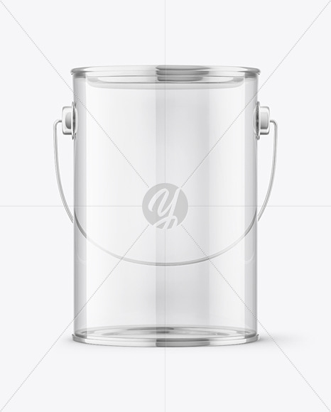 Empty Clear Glass Jar w/ Metal Handle Mockup