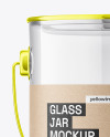 Empty Clear Glass Jar w/ Metal Handle Mockup