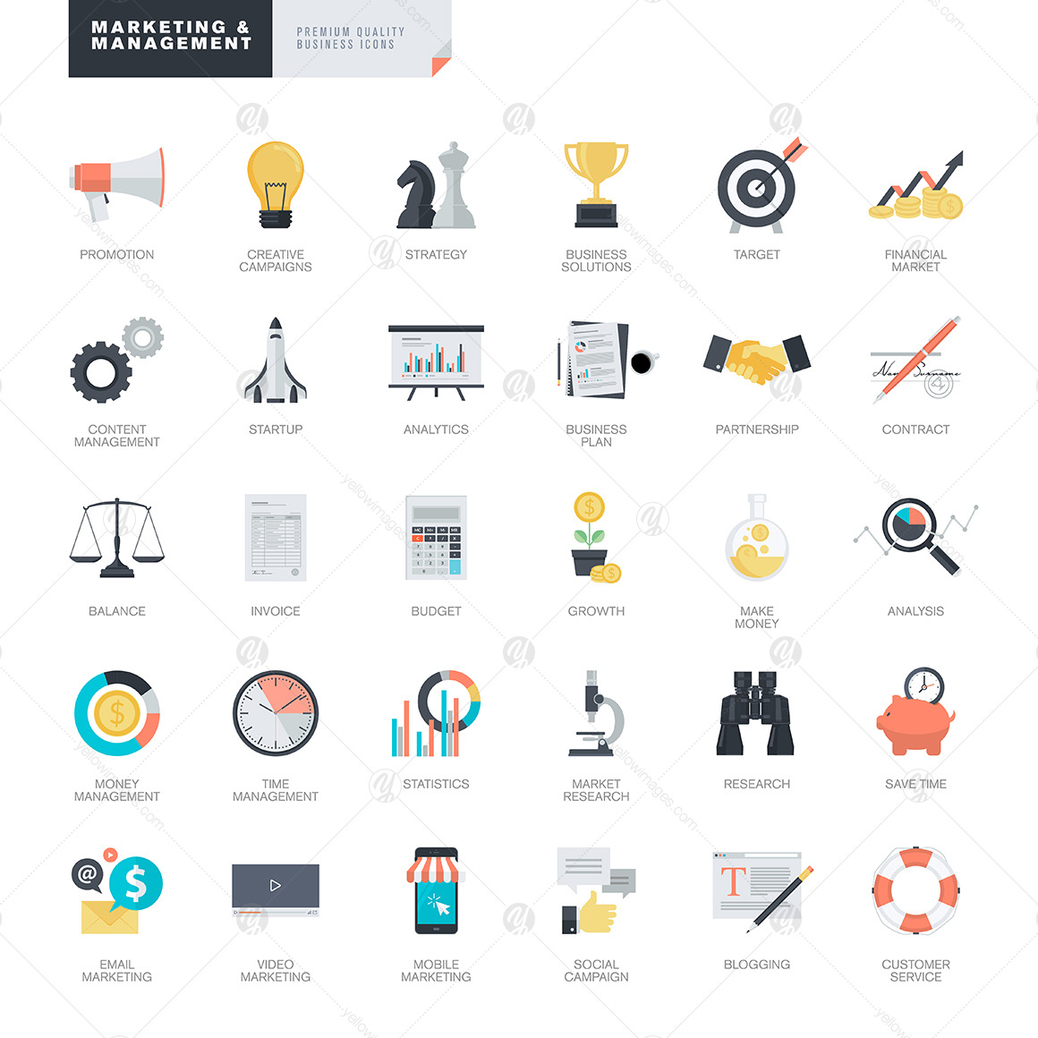 Modern Flat Design Style Icons