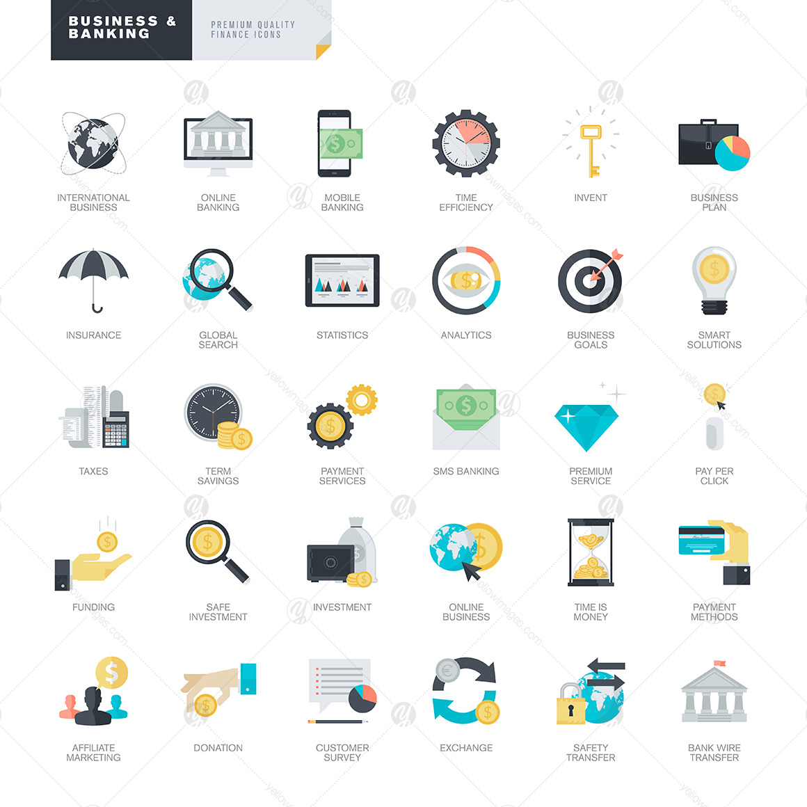 Modern Flat Design Style Icons