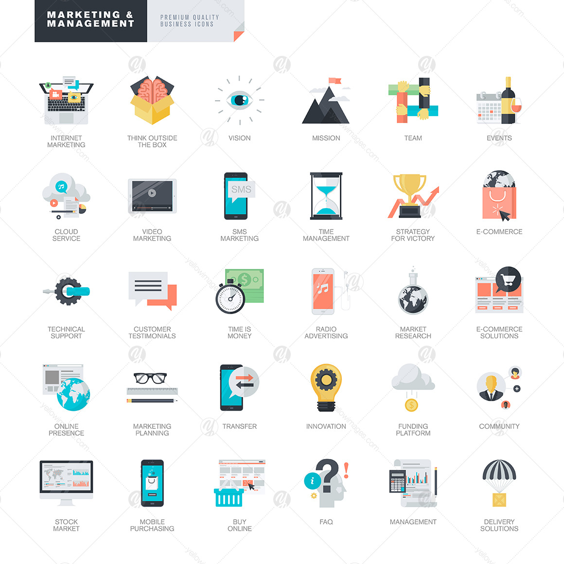 Modern Flat Design Style Icons