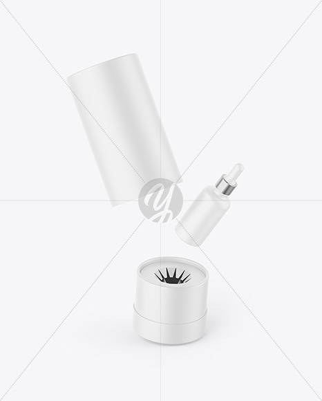 Matte Tube W/ Matte Bottle Mockup