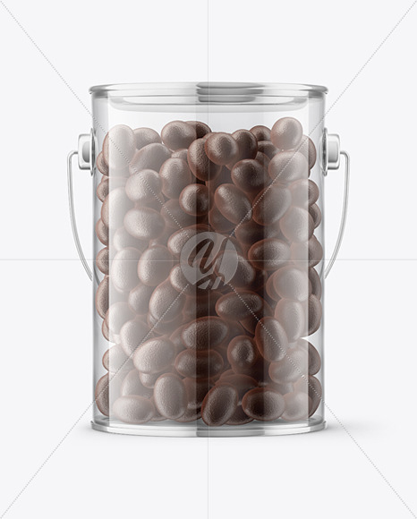 Glass Jar w/ Metal Handle and Chocolate Sweets Mockup