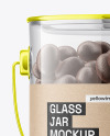 Glass Jar w/ Metal Handle and Chocolate Sweets Mockup