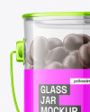 Glass Jar w/ Metal Handle and Chocolate Sweets Mockup