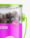 Glass Jar w/ Metal Handle and Chocolate Sweets Mockup