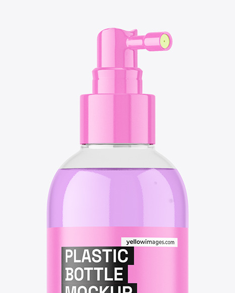 Clear Plastic Bottle w\ Pump Mockup