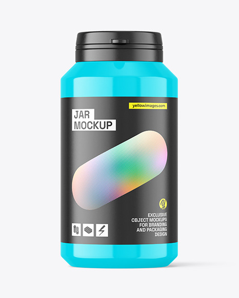 Glossy Pills Jar Mockup - Glossy+Pills+Jar