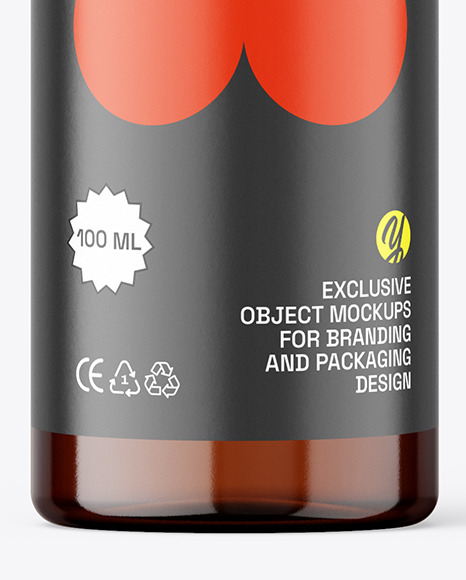 Amber Plastic Bottle w\ Pump Mockup
