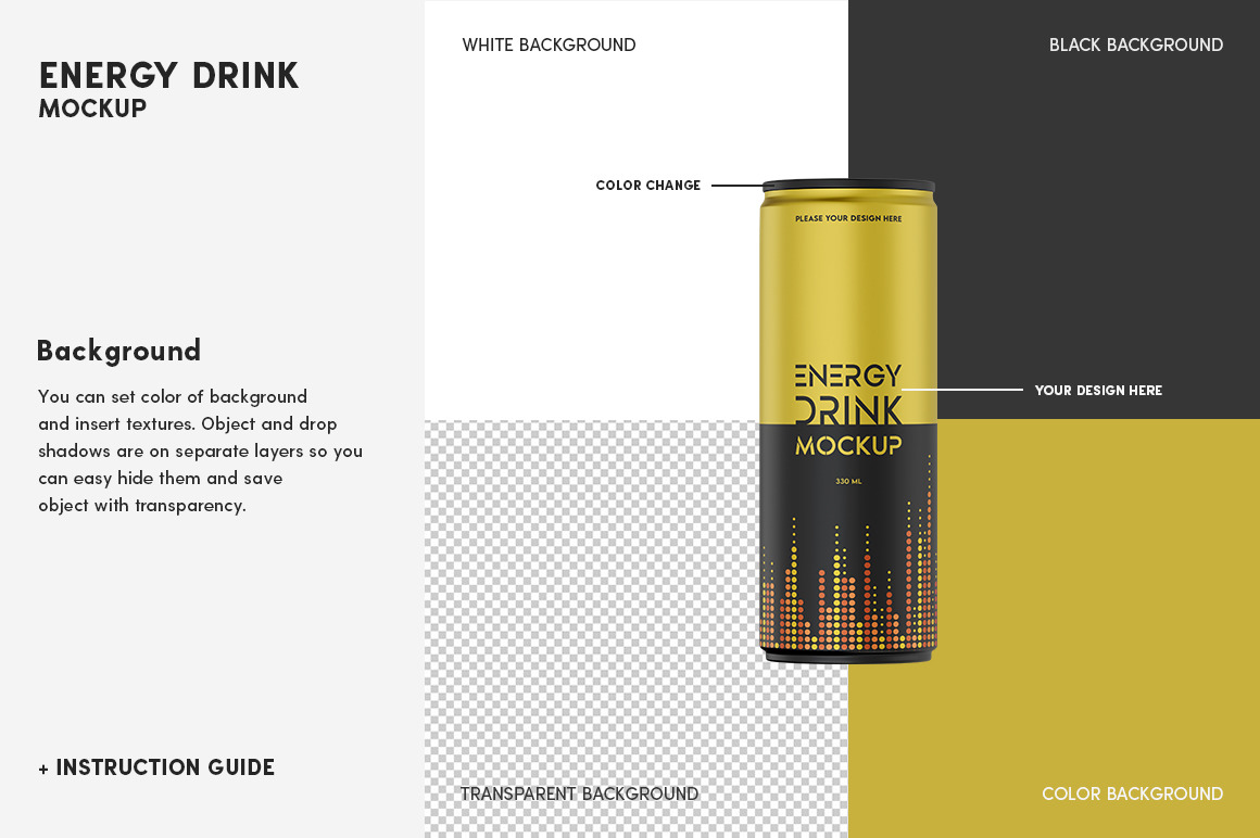 Energy Drink Mockup Set