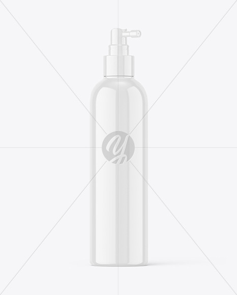Glossy Plastic Bottle w\ Pump Mockup