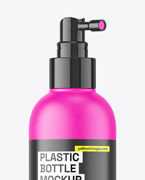 Matte Plastic Bottle w\ Pump Mockup