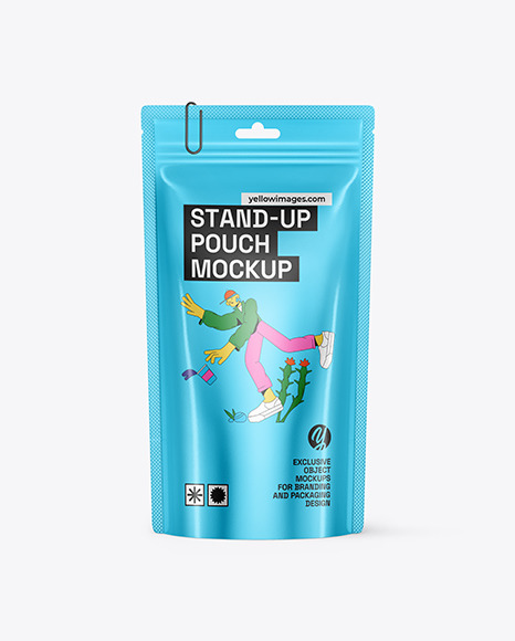 Metallic Stand up Pouch Mockup