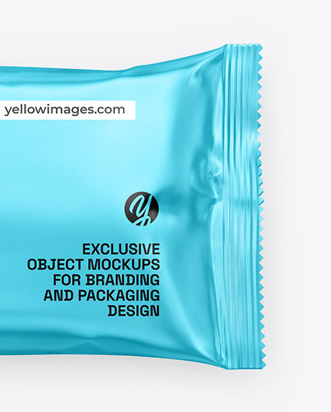 Matte Metallic Snack Package Mockup