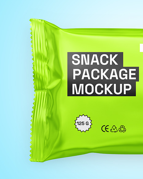 Matte Metallic Snack Package Mockup