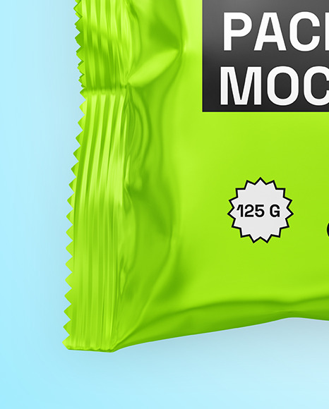 Matte Metallic Snack Package Mockup