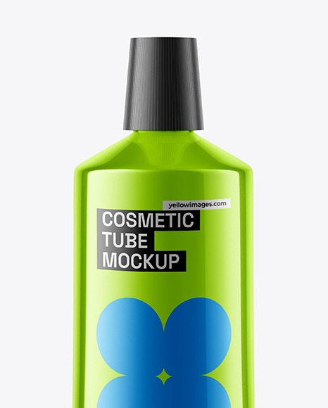 Glossy Metallic Tube Mockup