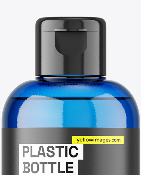 Blue Plastic Bottle Mockup