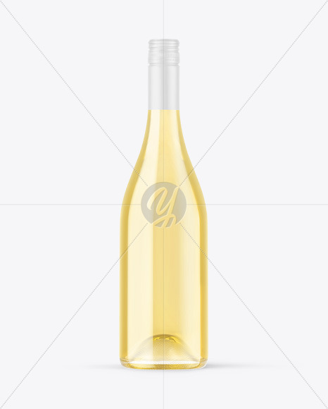 Clear Glass White Wine Bottle Mockup